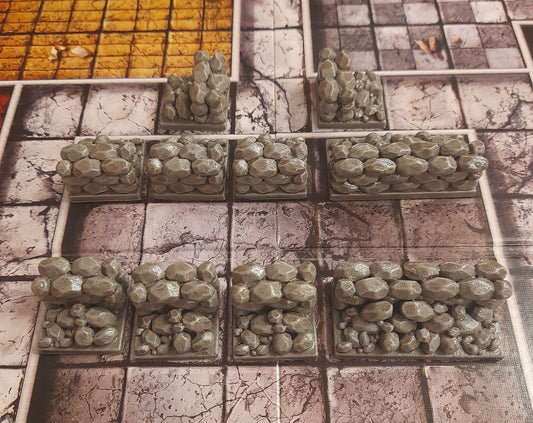 3d Printed Miniature - Selection of walls (28mm scale) scenery