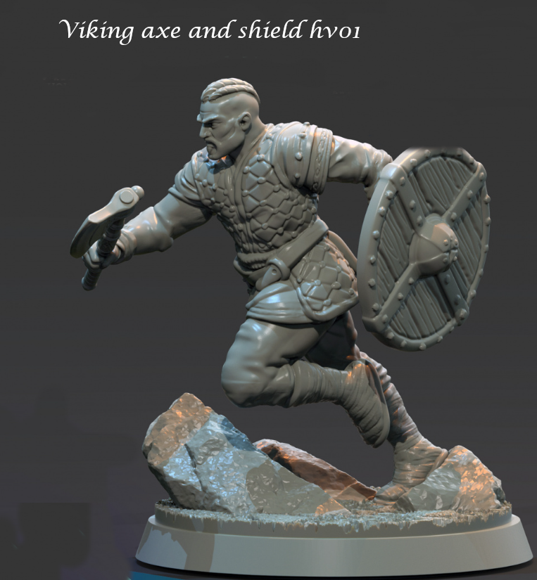 3d Printed Miniature - Viking warrior 28mm scale