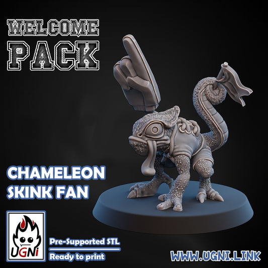 3d Printed Miniature - chameleon skink fan 28mm scale