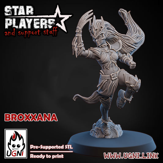 3d Printed Miniature - Bloodbowl Broxxanna (Roxxanna Darknil)